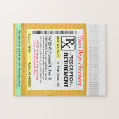 Funny Retirement Prescription RX Puzzle (Horizontal)