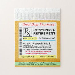 Funny Retirement Prescription RX Puzzle