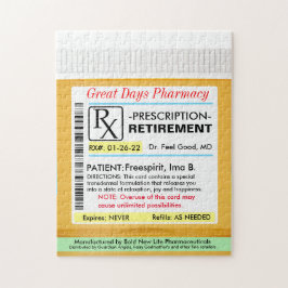 Funny Retirement Prescription RX Puzzle