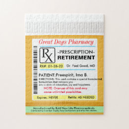 Funny Retirement Prescription RX Puzzle