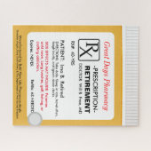Funny Retirement Prescription RX Puzzle (Horizontal)