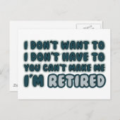 Funny Retirement Quote Postkarte (Vorne/Hinten)