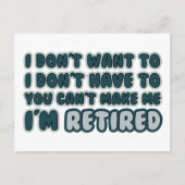 Funny Retirement Quote Postkarte (Vorderseite)