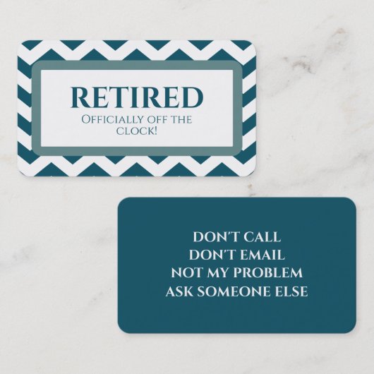 Funny Retirement Rumüde Visitenkarte (Vorne/Hinten)