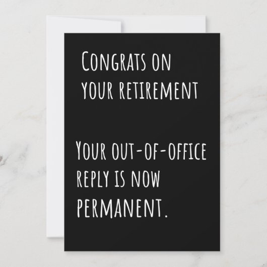 Funny Retirement Sarcastic Congratulations Card Dankeskarte (Vorderseite)