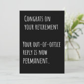 Funny Retirement Sarcastic Congratulations Card Dankeskarte (Stehend Vorderseite)