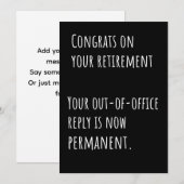 Funny Retirement Sarcastic Congratulations Card Dankeskarte (Vorne/Hinten)