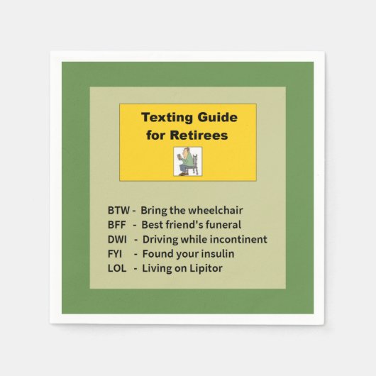 Funny Retirement Serviette (Vorderseite)