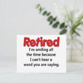 Funny Retirement Sprichwort Postkarte (Stehend Vorderseite)