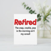 Funny Retirement Sprichwort Postkarte (Stehend Vorderseite)