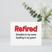 Funny Retirement Sprichwort Postkarte (Stehend Vorderseite)