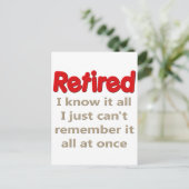 Funny Retirement Sprichwort Postkarte (Stehend Vorderseite)