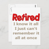 Funny Retirement Sprichwort Postkarte (Vorne/Hinten)