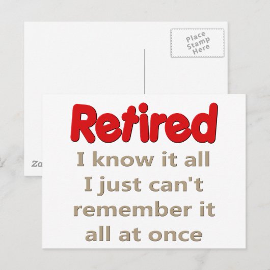 Funny Retirement Sprichwort Postkarte (Vorne/Hinten)