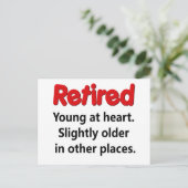 Funny Retirement Sprichwort Postkarte (Stehend Vorderseite)