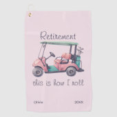 Funny Retirement This Is How I Roll Golf Cart Gift Golfhandtuch (Vorderseite)