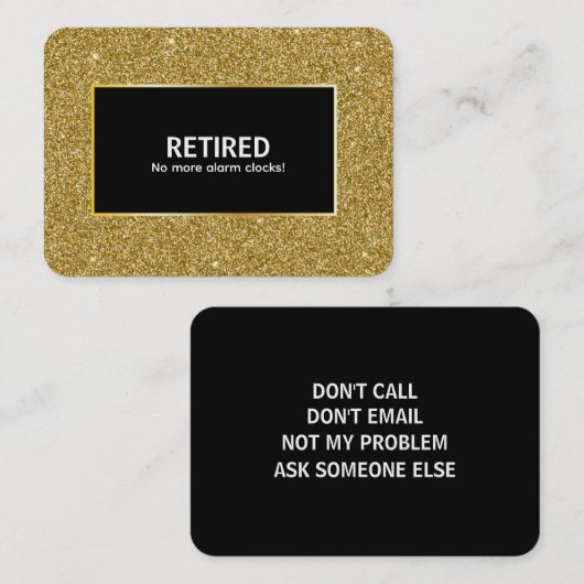Funny Retirement Visitenkarte (Vorne/Hinten)