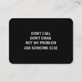 Funny Retirement Visitenkarte (Rückseite)