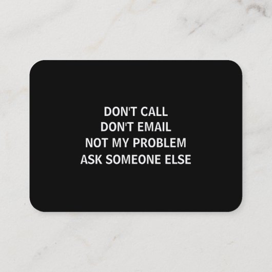 Funny Retirement Visitenkarte (Rückseite)