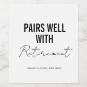 Funny Retirement Wine Label Weinetikett (Einzelnes Label)