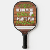 Funny Retirement Wood und Green Monogram Pickleball Schläger (Rückseite)