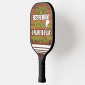 Funny Retirement Wood und Green Monogram Pickleball Schläger (Links)