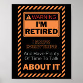 Funny Retirement Zitat Warnung Ich bin Rent-Retire Poster (Vorne)