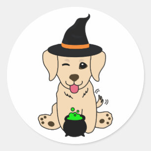 Funny Retriever Hund ist eine Hexe Runder Aufkleber