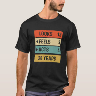 Funny Retro 26. Geburtstag 26 Jahre alt Geboren 19 T-Shirt