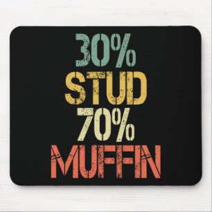 Funny Retro 30 Stud 70 Muffin Sarcasm Vater Bod Fi Mousepad