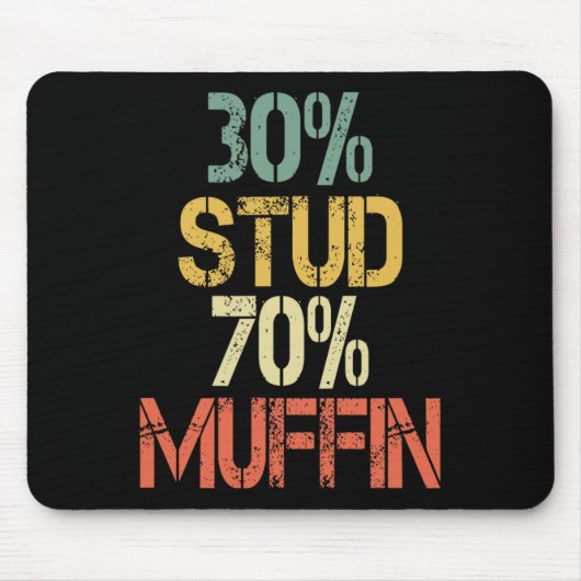 Funny Retro 30 Stud 70 Muffin Sarcasm Vater Bod Fi Mousepad (Vorne)