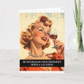 Funny Retro 50er Sprichwort Therapeut Karte (Vorderseite)