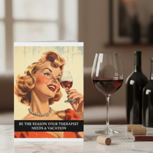 Funny Retro 50er Sprichwort Therapeut Karte