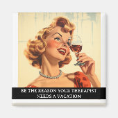 Funny Retro 50er Sprichwort Therapeut Magnet (Vorne)