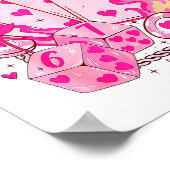 Funny Retro 6 7 Valentine Love Hearts Playing Card Poster (Ecke)