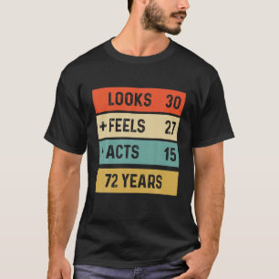 Funny Retro 72. Geburtstag 72 Jahre alt Geboren im T-Shirt