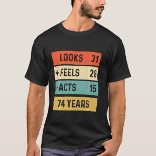 Funny Retro 74. Geburtstag 74 Jahre alt Geboren 19 T-Shirt