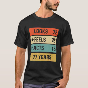 Funny Retro 77. Geburtstag 77 Jahre alt Geboren 19 T-Shirt