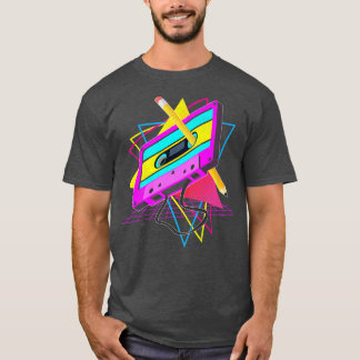Funny Retro 80er Cassette Tape Stift Rücken Mus T-Shirt