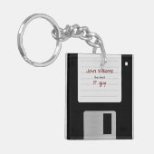Funny Retro 80er Computerdiskette Schlüsselanhänger (Vorderseite links)