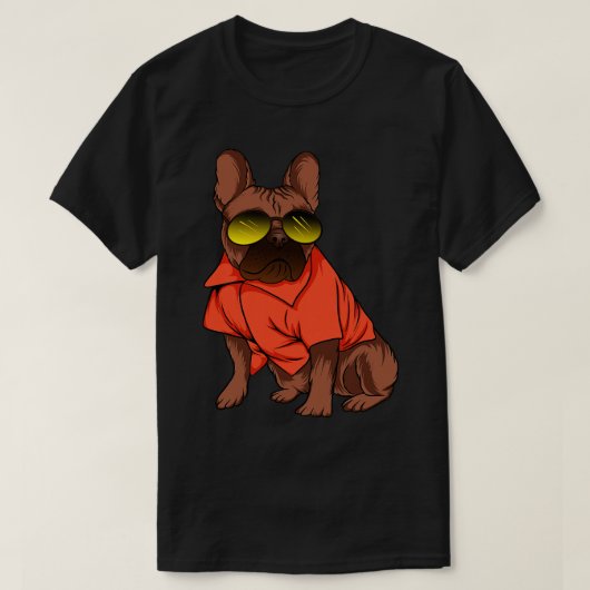Funny Retro 90er Französisch Bulldog Dog Lover Ges T-Shirt (Design vorne)
