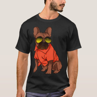 Funny Retro 90er Französisch Bulldog Dog Lover Ges T-Shirt
