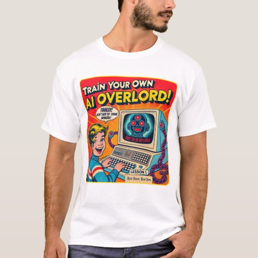 Funny Retro AI T-Shirt Train Ihr eigenes AI Overlo (Vorderseite)