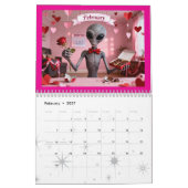 Funny Retro Alien Calendar - Außerirdischen unter Kalender (Feb 2027)