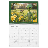 Funny Retro Alien Calendar - Außerirdischen unter Kalender (Mär 2027)