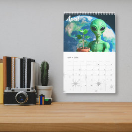 Funny Retro Alien Calendar - Außerirdischen unter  Kalender