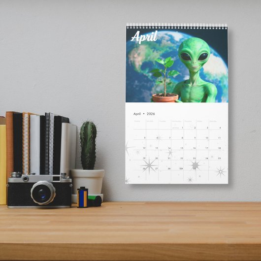 Funny Retro Alien Calendar - Außerirdischen unter  Kalender