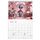 Funny Retro Alien Calendar - Außerirdischen unter Kalender (Feb 2027)