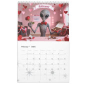 Funny Retro Alien Calendar - Außerirdischen unter Kalender (Feb 2026)