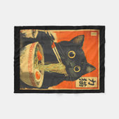 Funny Retro Anime Cat Ramen Japanese Cat Graphic A Fleecedecke (Vorderseite (Horizontal))